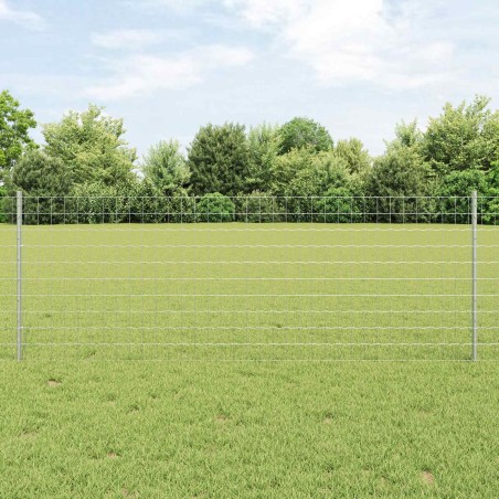 Clôture avec poteau Argenté 0,8 x 25 m Acier 526310526310
