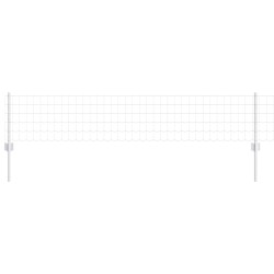 Clôture avec poteau Argenté 0,4 x 25 m Acier 526316526316