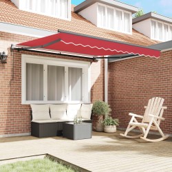 Auvent Rétractable Rouge 350 x 250 cm Tissu et Aluminium 526320526320