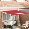 Auvent Rétractable Rouge 350 x 250 cm Polyester et Aluminium 526321526321