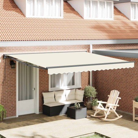 Cadre d'auvent Crème 400 × 300 cm Polyester avec revêtement PU 526323526323