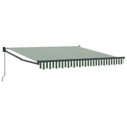 Auvent Rétractable Vert et blanc 350 x 250 cm 526325526325