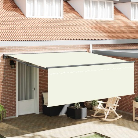 Auvent Rétractable Crème 400 × 300 cm Polyester et Aluminium 526331526331