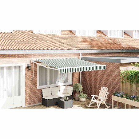 Auvent Rétractable Vert et blanc 350 x 250 cm 526340526340