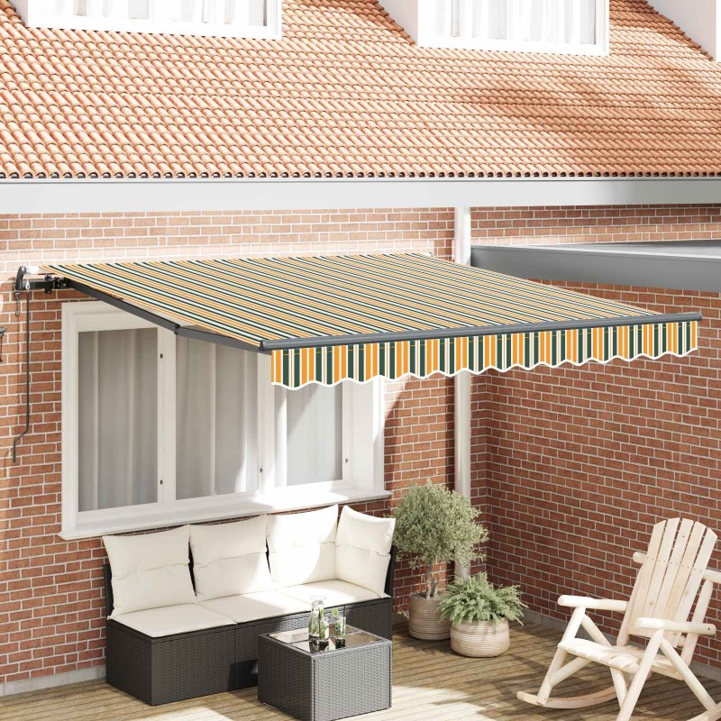 Auvent Rétractable Vert et jaune 350 x 250 cm 526341526341