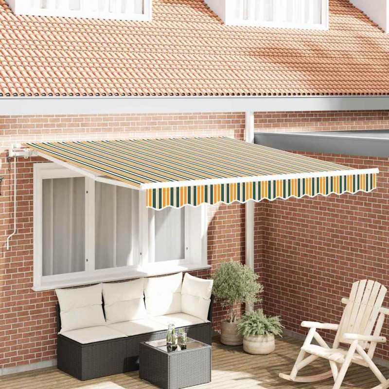 Auvent rétractable électrique Vert et jaune 350 x 250 cm 526348526348