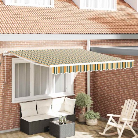 Auvent rétractable électrique Vert et jaune 350 x 250 cm 526348526348
