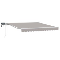 Auvent Rétractable Gris clair 350 x 250 cm Tissu et acier 526356526356
