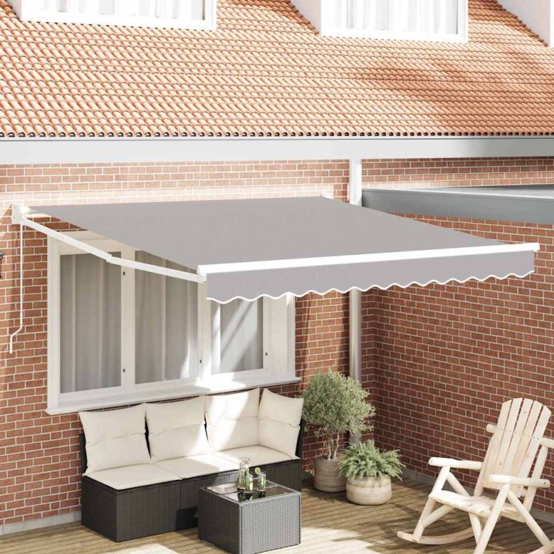 Auvent Rétractable Gris clair 350 x 250 cm 526362526362
