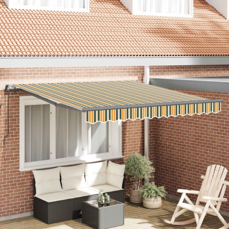 Auvent Rétractable Vert et jaune 350 x 250 cm 526364526364