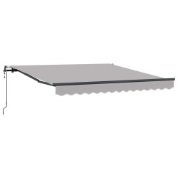 Auvent Rétractable Gris clair 350 x 250 cm Tissu et Aluminium 526365526365