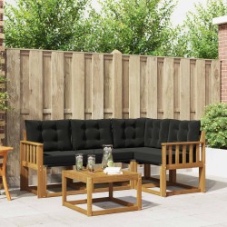 Ensemble de canapés d'extérieur 5 pcs Naturel et Noir 526370526370