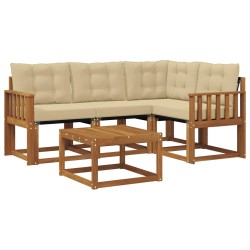Ensemble de canapés d'extérieur 5 pcs Naturel et Beige 526372526372
