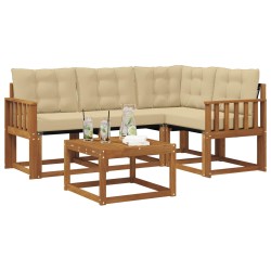 Ensemble de canapés d'extérieur 5 pcs Naturel et Beige 526372526372