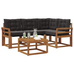 Ensemble de canapés d'extérieur 5 pcs Naturel et Noir 526374526374