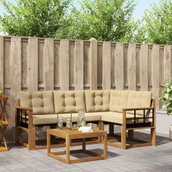 Ensemble de canapés d'extérieur 5 pcs Naturel et Beige 526375526375