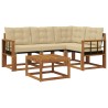 Ensemble de canapés d'extérieur 5 pcs Naturel et Beige 526375526375