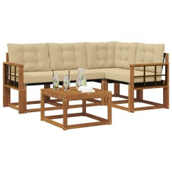 Ensemble de canapés d'extérieur 5 pcs Naturel et Beige 526375526375