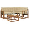 Ensemble de canapés d'extérieur 5 pcs Naturel et Beige 526375526375