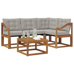 Ensemble de canapés d'extérieur 5 pcs Gris Naturel et Clair 526376526376