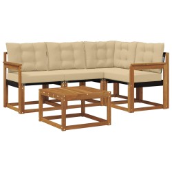 Ensemble de canapés d'extérieur 5 pcs Naturel et Beige 526377526377