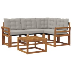 Ensemble de canapés d'extérieur 5 pcs Gris Naturel et Clair 526378526378