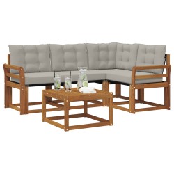 Ensemble de canapés d'extérieur 5 pcs Gris Naturel et Clair 526378526378