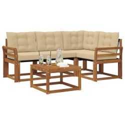 Ensemble de canapés d'extérieur 5 pcs Naturel et Beige 526379526379