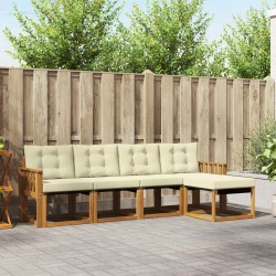 Ensemble de canapés d'extérieur 5 pcs Naturel et Crème 526382526382