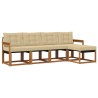 Ensemble de canapés d'extérieur 5 pcs Naturel et Beige 526383526383