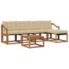 Ensemble de canapés d'extérieur 6 pcs Naturel et Beige 526384526384