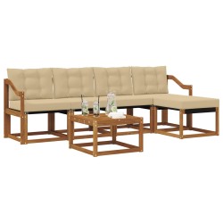 Ensemble de canapés d'extérieur 6 pcs Naturel et Beige 526384526384