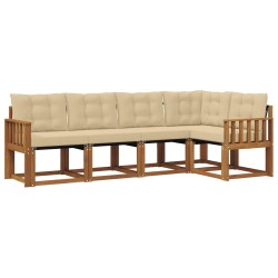 Ensemble de canapés d'extérieur 5 pcs Naturel et Beige 526386526386