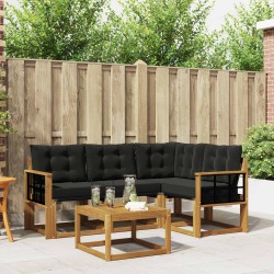 Ensemble de canapés d'extérieur 5 pcs Naturel et Noir 526388526388