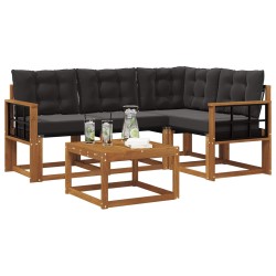 Ensemble de canapés d'extérieur 5 pcs Naturel et Noir 526388526388
