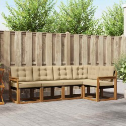 Ensemble de canapés d'extérieur 5 pcs Naturel et Beige 526393526393