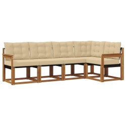 Ensemble de canapés d'extérieur 5 pcs Naturel et Beige 526393526393