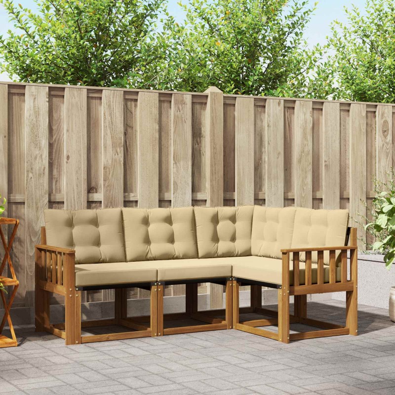 Ensemble de canapés d'extérieur 4 pcs Naturel et Beige 526396526396