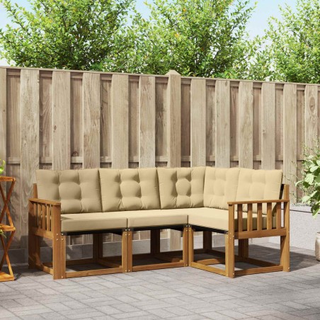 Ensemble de canapés d'extérieur 4 pcs Naturel et Beige 526396526396