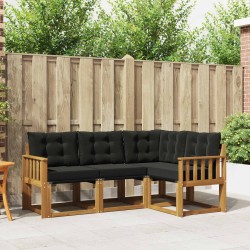 Ensemble de canapés d'extérieur 4 pcs Naturel et Noir 526397526397