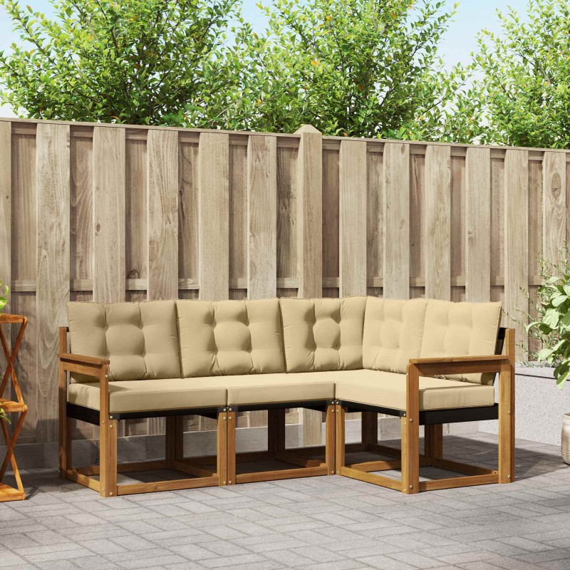 Ensemble de canapés d'extérieur 4 pcs Naturel et Beige 526400526400