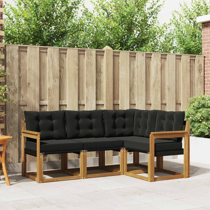 Ensemble de canapés d'extérieur 4 pcs Naturel et Noir 526401526401