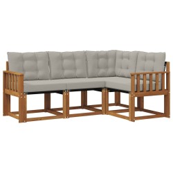 Ensemble de canapés d'extérieur 4 pcs Gris Naturel et Clair 526402526402