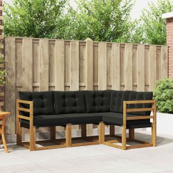 Ensemble de canapés d'extérieur 4 pcs Naturel et Noir 526403526403