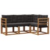 Ensemble de canapés d'extérieur 4 pcs Naturel et Noir 526403526403