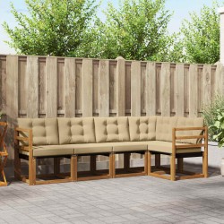 Ensemble de canapés d'extérieur 5 pcs Naturel et Beige 526404526404