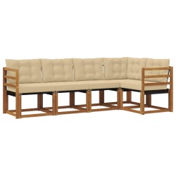 Ensemble de canapés d'extérieur 5 pcs Naturel et Beige 526404526404