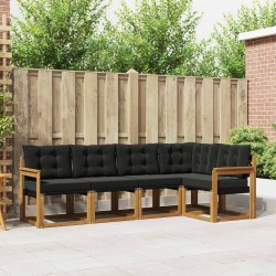 Ensemble de canapés d'extérieur 5 pcs Naturel et Noir 526405526405