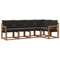 Ensemble de canapés d'extérieur 5 pcs Naturel et Noir 526405526405