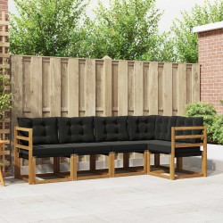 Ensemble de canapés d'extérieur 5 pcs Naturel et Noir 526408526408